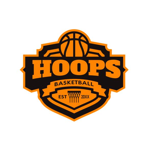Hoops Basketball logo template 04 Vignette