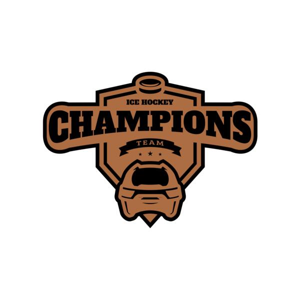 Champions Team Ice Hockey logo template Vignette