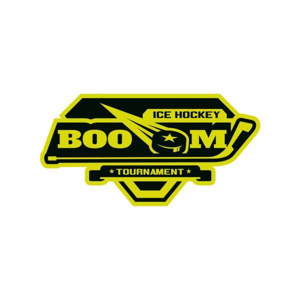 Boom Ice Hockey Tournament logo template Vignette