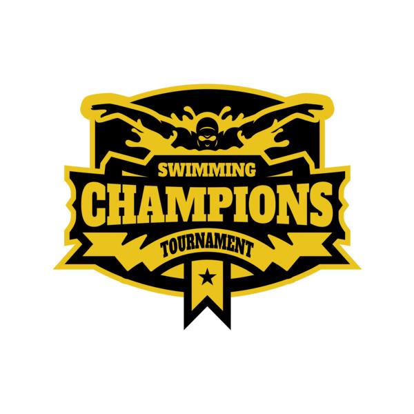 Champions Swimming Tournament logo template Vignette