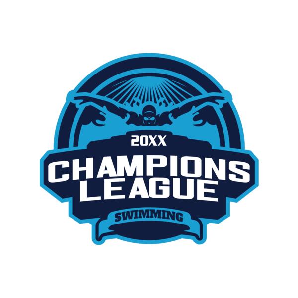 Champions League Swimming logo template Vignette