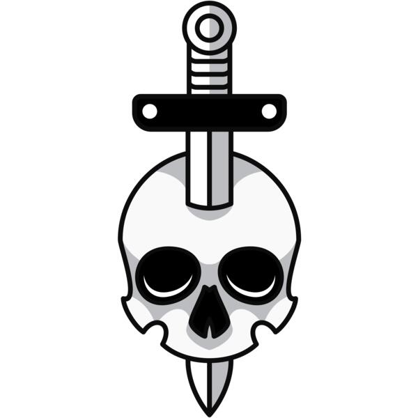 Elements Skull logo template 07 Vignette