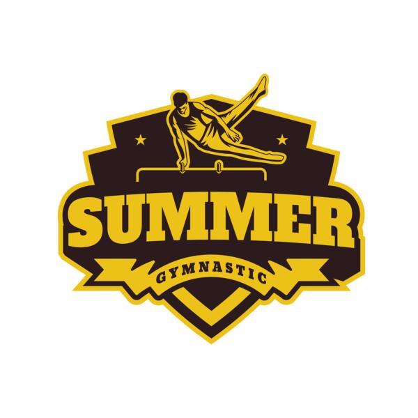 Summer Gymnastic logo template Vignette