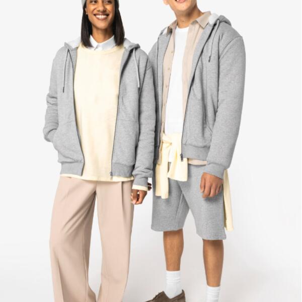 Sweat zippé doublé en sherpa unisexe BIO Vignette
